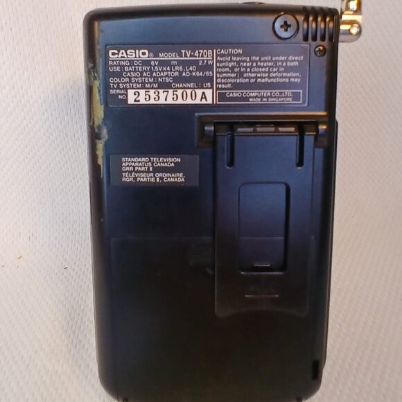 Casio Color Mini Pocket Television Model TV-470B - Picture 3 of 3